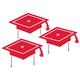 Red Graduation Cap Corrugated Plastic Yard Signs, 11in x 5.9in, 6ct