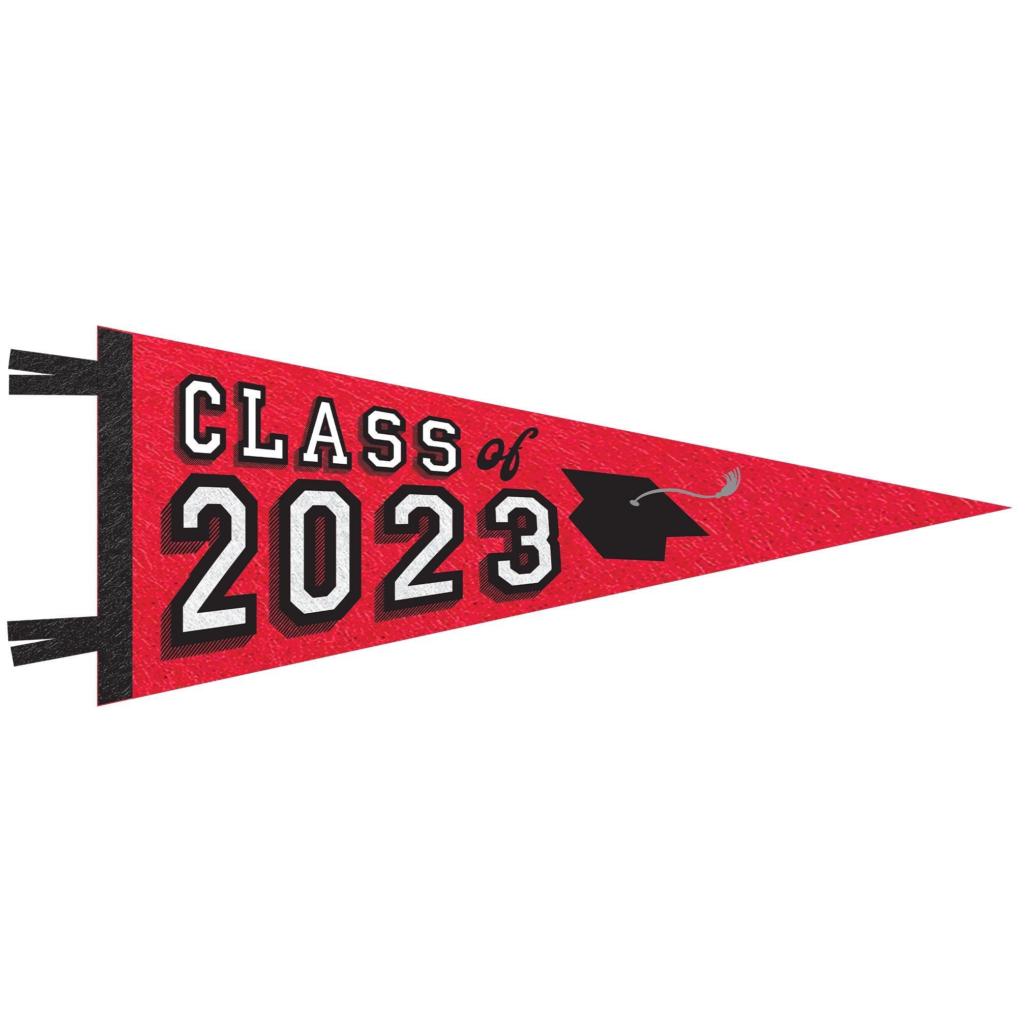 Class of 2023 Graduation Felt Pennant Flag, 30in x 11.4in
