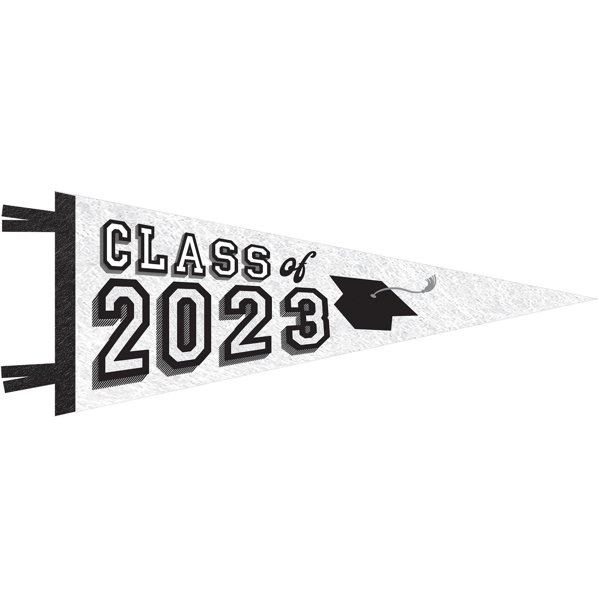 Class of 2023 Graduation Felt Pennant Flag, 30in x 11.4in