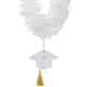 White Fabric Lei with Graduation Cap Pendant, 20in