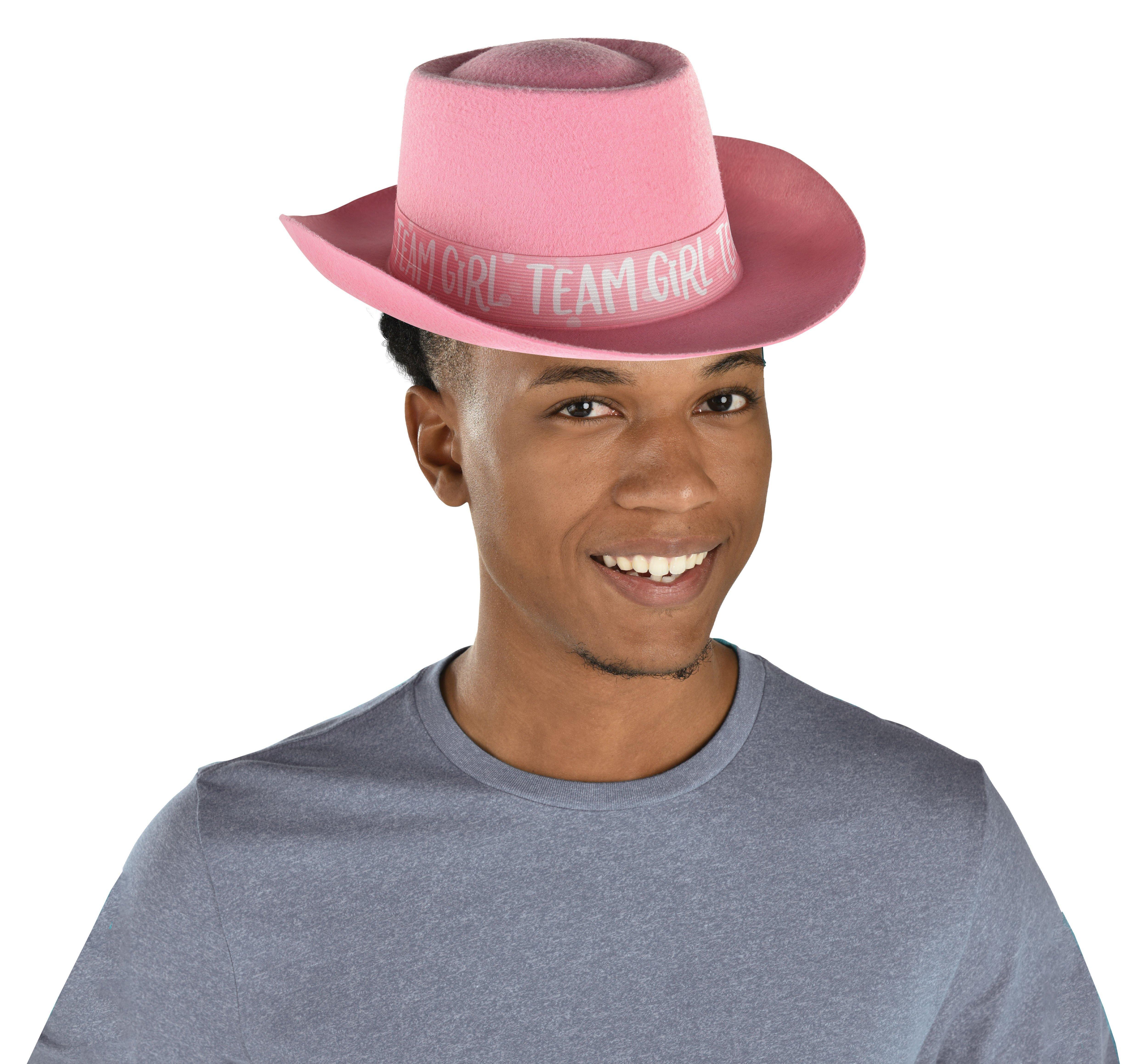 Pink Team Girl Gender Reveal Felt Cowboy Hat - The Big Reveal