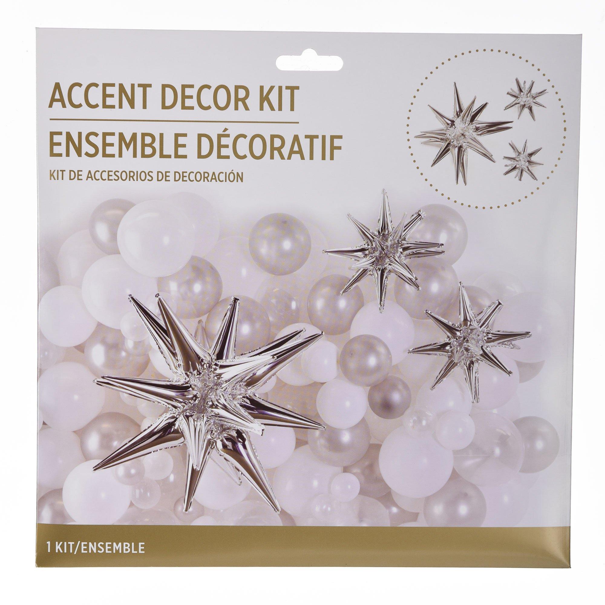 Silver Magical Star Foil Balloon Accent Décor Kit, 3pc