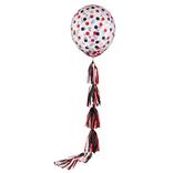 1ct, 24in, Red Confetti Latex Balloon with Tassel Tail - School Colors