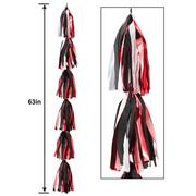 1ct, 24in, Red Confetti Latex Balloon with Tassel Tail - School Colors