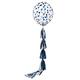 1ct, 24in, Blue Confetti Latex Balloon with Tassel Tail - School Colors