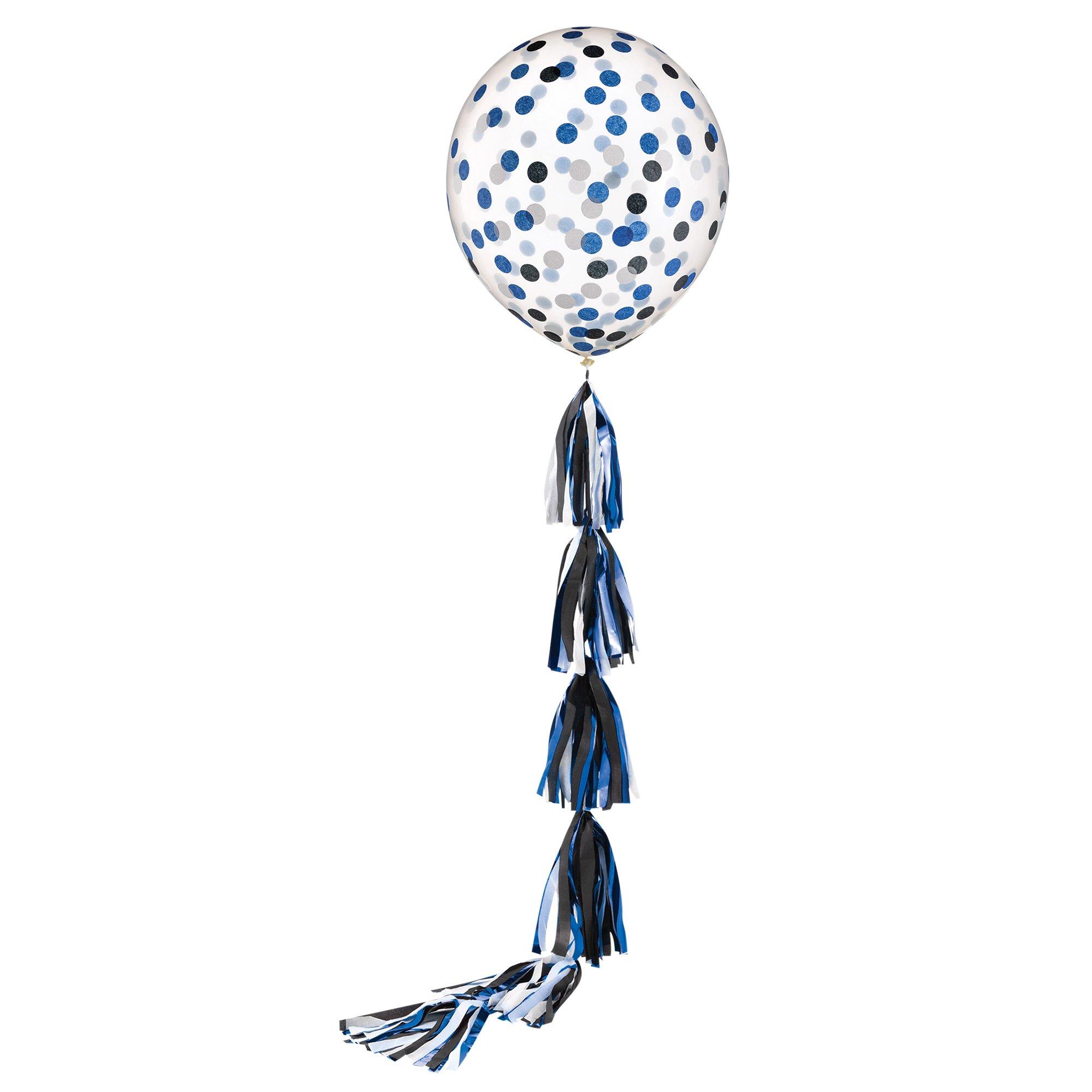 Balloon Tissue Tassel - Silver/White