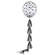 1ct, 24in, Confetti Latex Balloon with Tassel Tail - School Colors