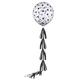 1ct, 24in, White Confetti Latex Balloon with Tassel Tail - School Colors