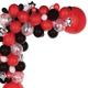 15ct, 11in, School Colors 3-Color Mix Latex Balloons - Red, Black & Confetti