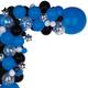 15ct, 11in, School Colors 3-Color Mix Latex Balloons - Blue, Black & Confetti