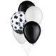 15ct, 11in, School Colors 3-Color Mix Latex Balloons - White, Black & Confetti