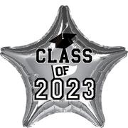 Silver Class of 2023 Star Foil Balloon, 19in