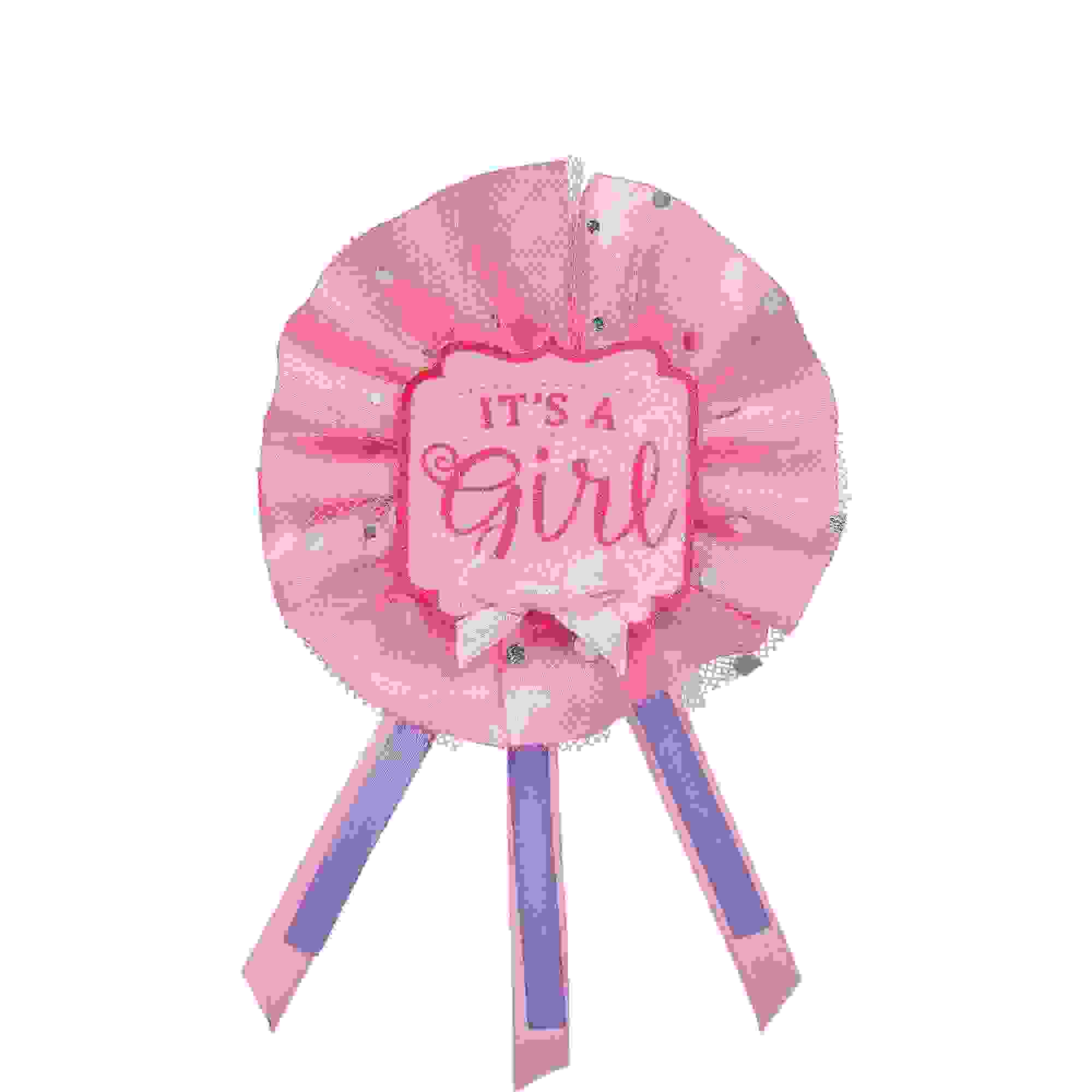 It's a Girl Award Ribbon & Belly Sash Baby Shower Accessory Kit