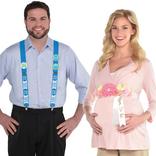 Mom Belly Sash & Dad-to-Be Suspenders Baby Shower Accessory Kit