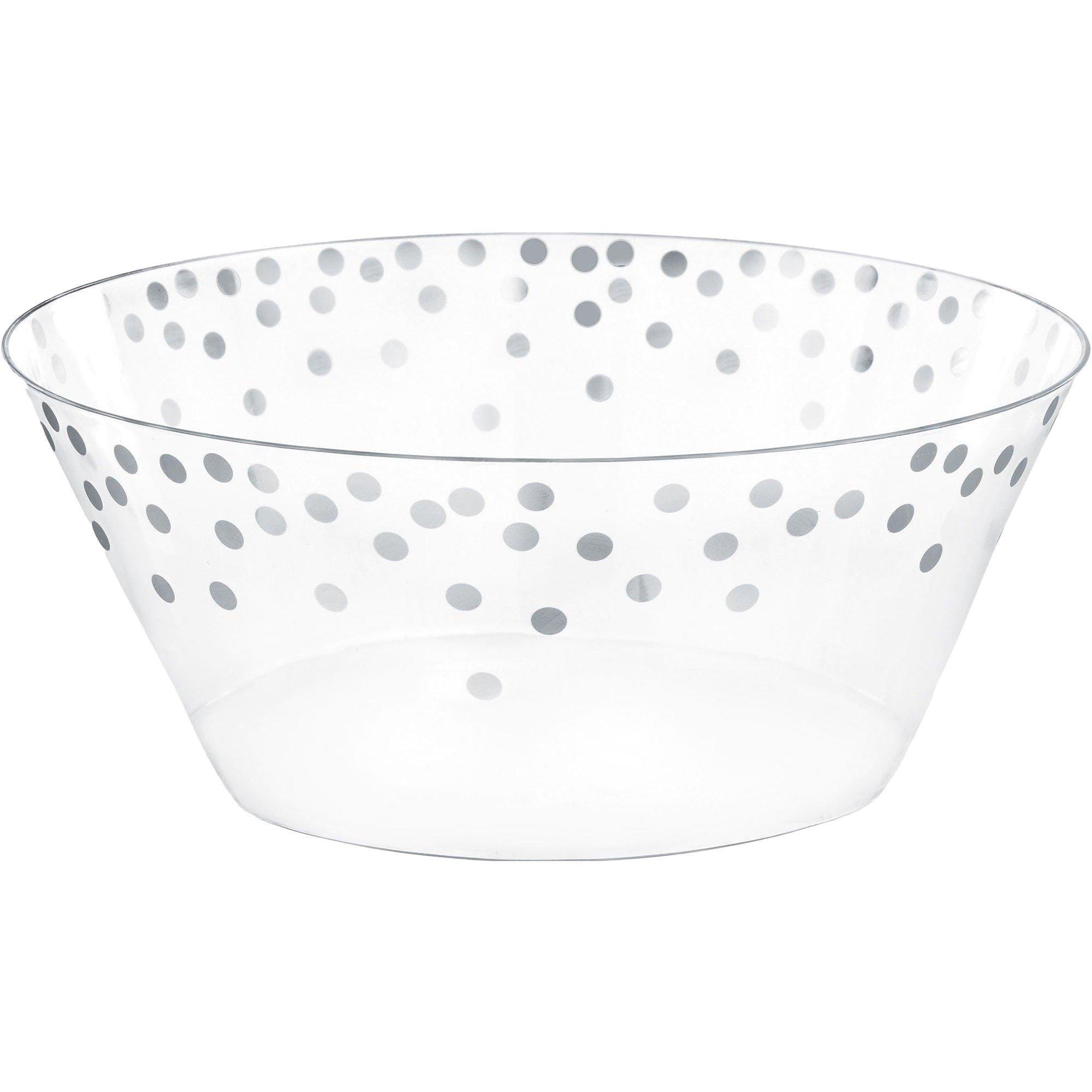 Metallic Silver Polka Dot Serveware Kit, 9pc Party City