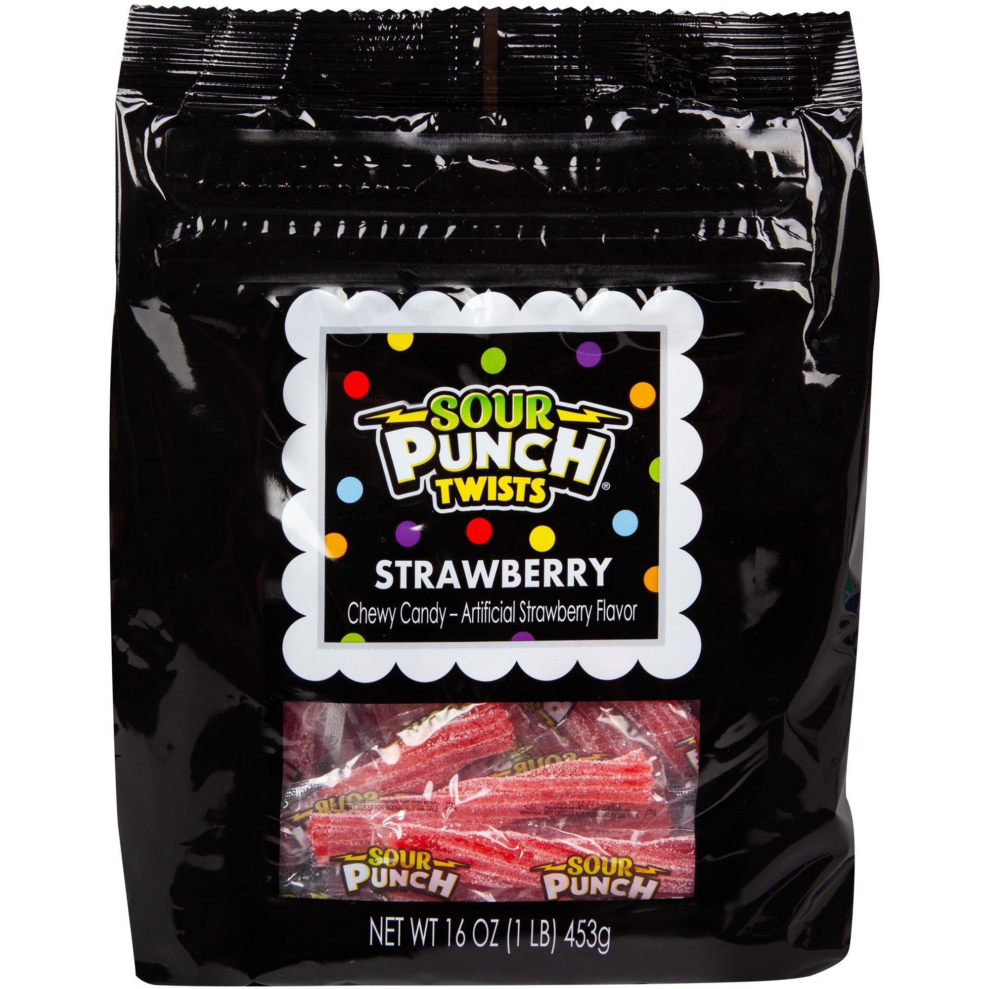 Strawberry Sour Straws Candy - 1 lb.