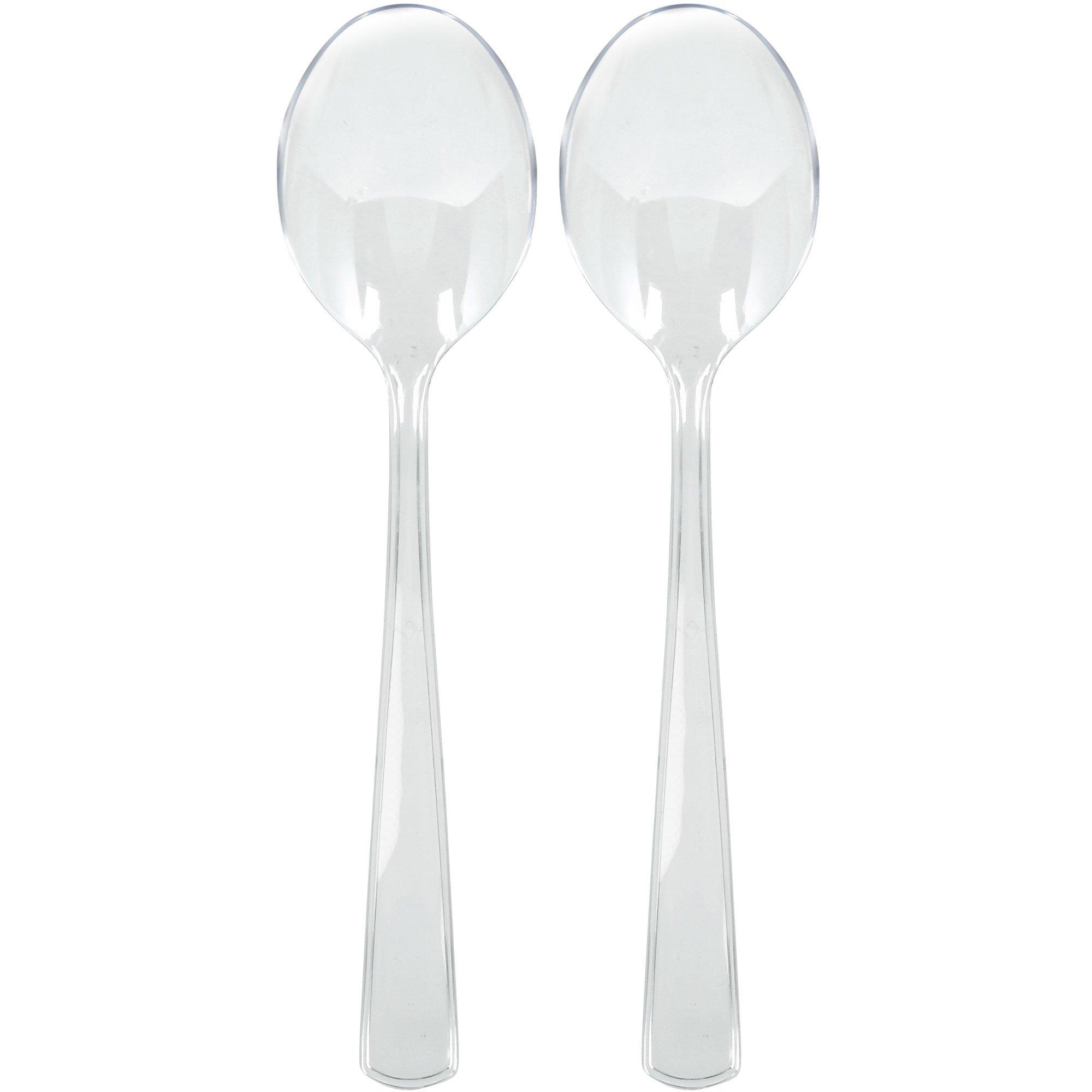 Clear Plastic Serving Spoons, 9.5in, 2ct Party City
