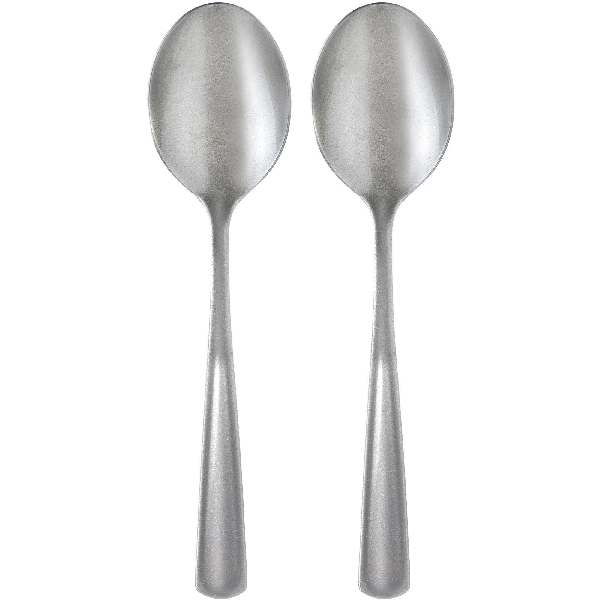 Silver Plastic Serving Spoons, 9.5in, 2ct