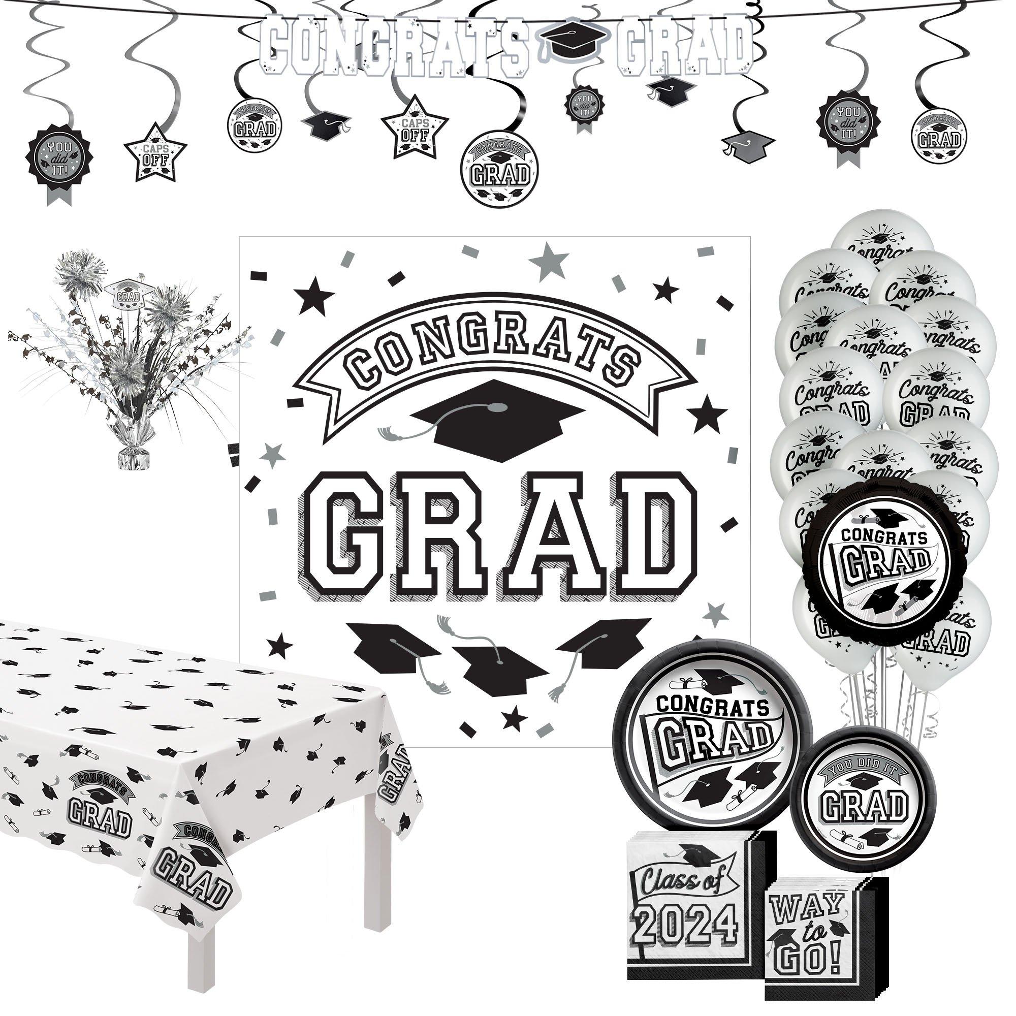 Graduation Party Supplies Kit for 20 with Decorations, Banners