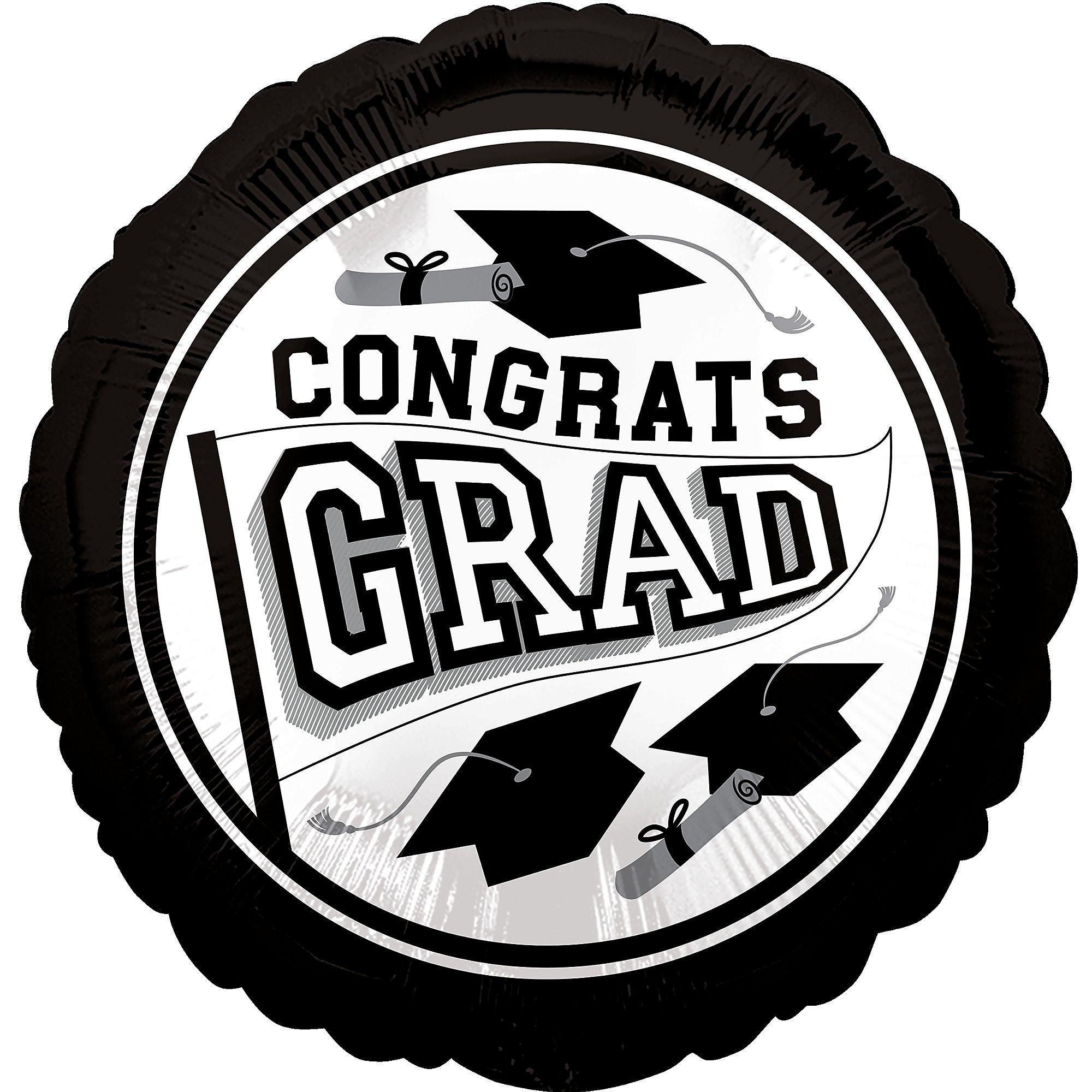 Graduation Party Supplies Kit for 20 with Decorations, Banners, Balloons, Plates, Napkins - White Congrats Grad