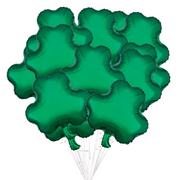 Green Shamrock Foil Balloon Bouquet, 12pc