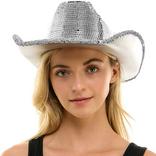 Silver Mirror Disco Cowboy Hat
