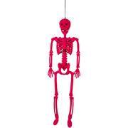 Neon Black Light Reactive Flocked Skeleton Hanging Decoration, 36in