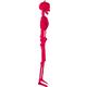 Neon Pink Black Light Reactive Flocked Skeleton Hanging Decoration, 36in