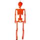 Neon Orange Black Light Reactive Flocked Skeleton Hanging Decoration, 36in
