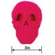 Neon Pink Black Light Reactive Flocked Skull Decoration, 3.46in
