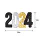 Black, Silver, & Gold Graduation 2024 Sequin Sign, 24in x 14in