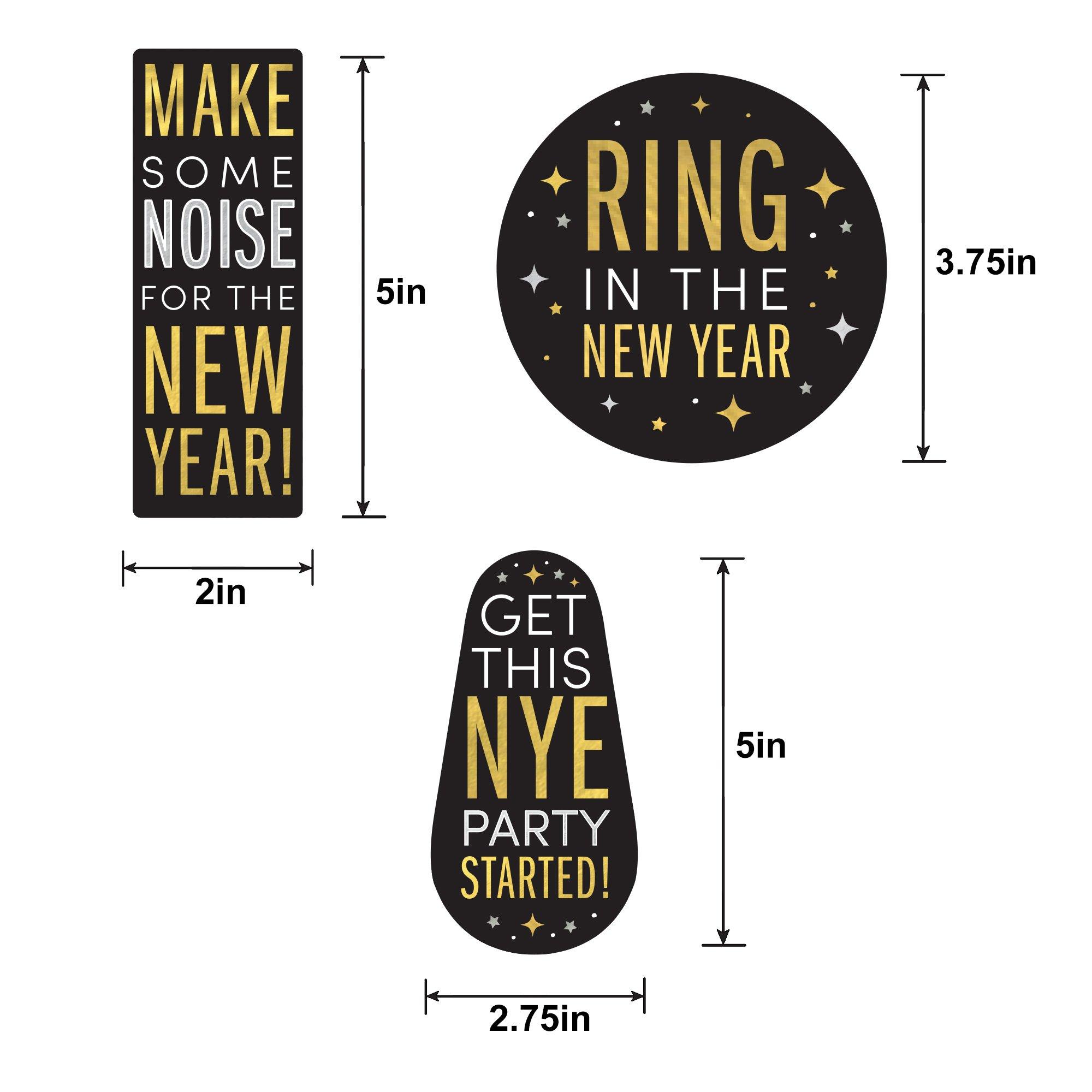 Black, Silver, & Gold New Year's Eve Noisemaker