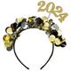 Black, Silver & Gold 2024 Tinsel Headband