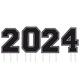 Black 2024 Graduation Year Corrugated Plastic Yard Sign Kit, 26.5in, 4pc
