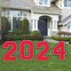 Red 2024 Graduation Year Corrugated Plastic Yard Sign Kit, 26.5in, 4pc