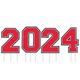 Red 2024 Graduation Year Corrugated Plastic Yard Sign Kit, 26.5in, 4pc
