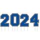 Blue 2024 Graduation Year Corrugated Plastic Yard Sign Kit, 26.5in, 4pc