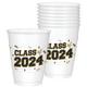 Gold & Black Class of 2024 Graduation Plastic Cups, 16oz, 25ct
