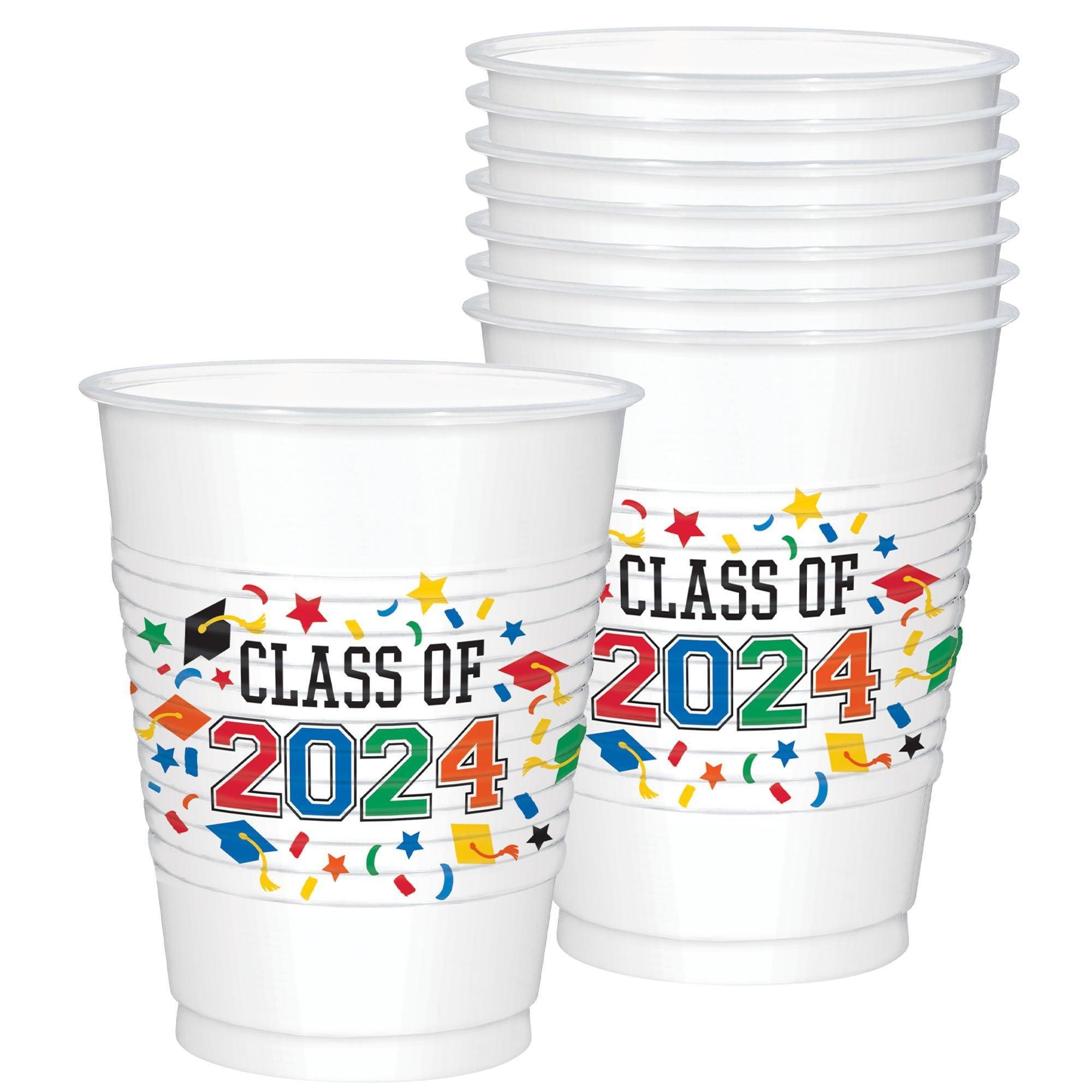 Class of 2024 Graduation Plastic Cups, 16oz, 25ct