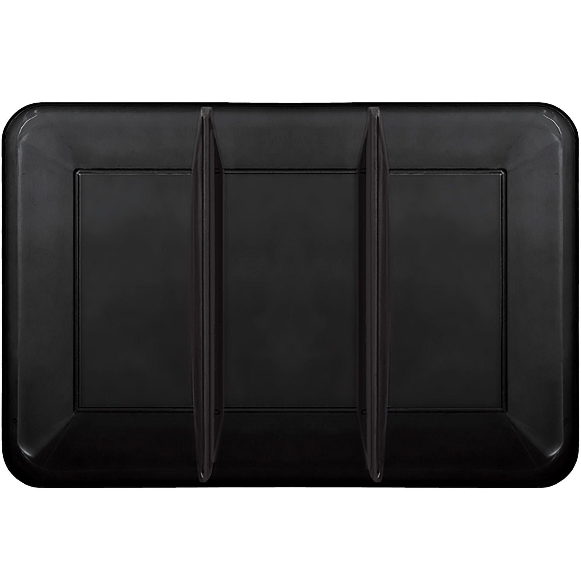 Rectangular Sectional Plastic Platter, 9in x 14.2in