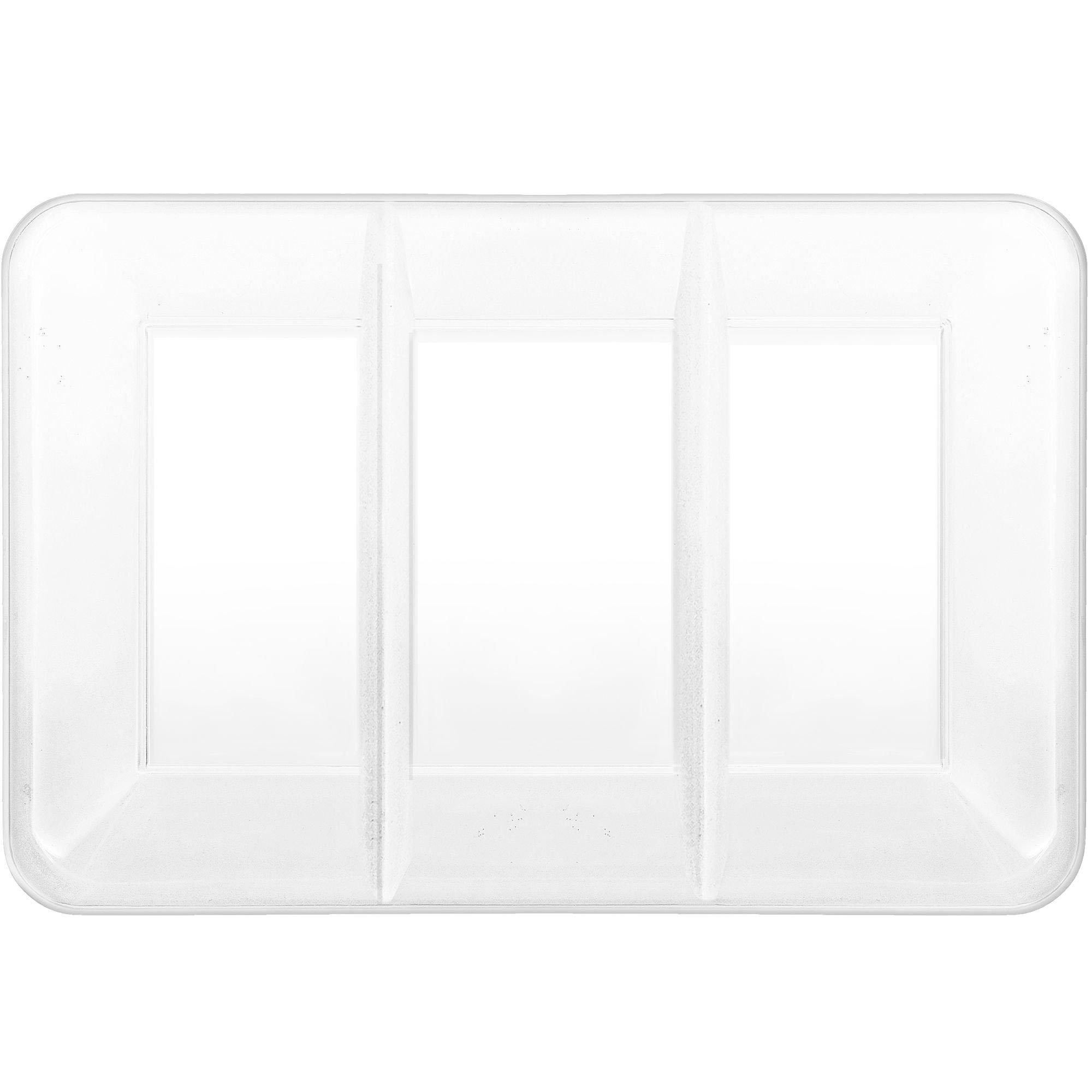 Rectangular Sectional Plastic Platter, 9in x 14.2in