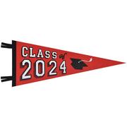 Class of 2024 Graduation Felt Pennant Flag, 30in