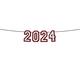 Red 2024 Graduation Felt Banner, 12ft