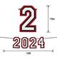 Red 2024 Graduation Felt Banner, 12ft