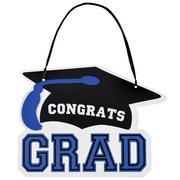Congrats Grad MDF Hanging Sign, 10.15in x 7.6in