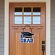 Blue Congrats Grad MDF Hanging Sign, 10.15in x 7.6in