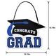 Blue Congrats Grad MDF Hanging Sign, 10.15in x 7.6in