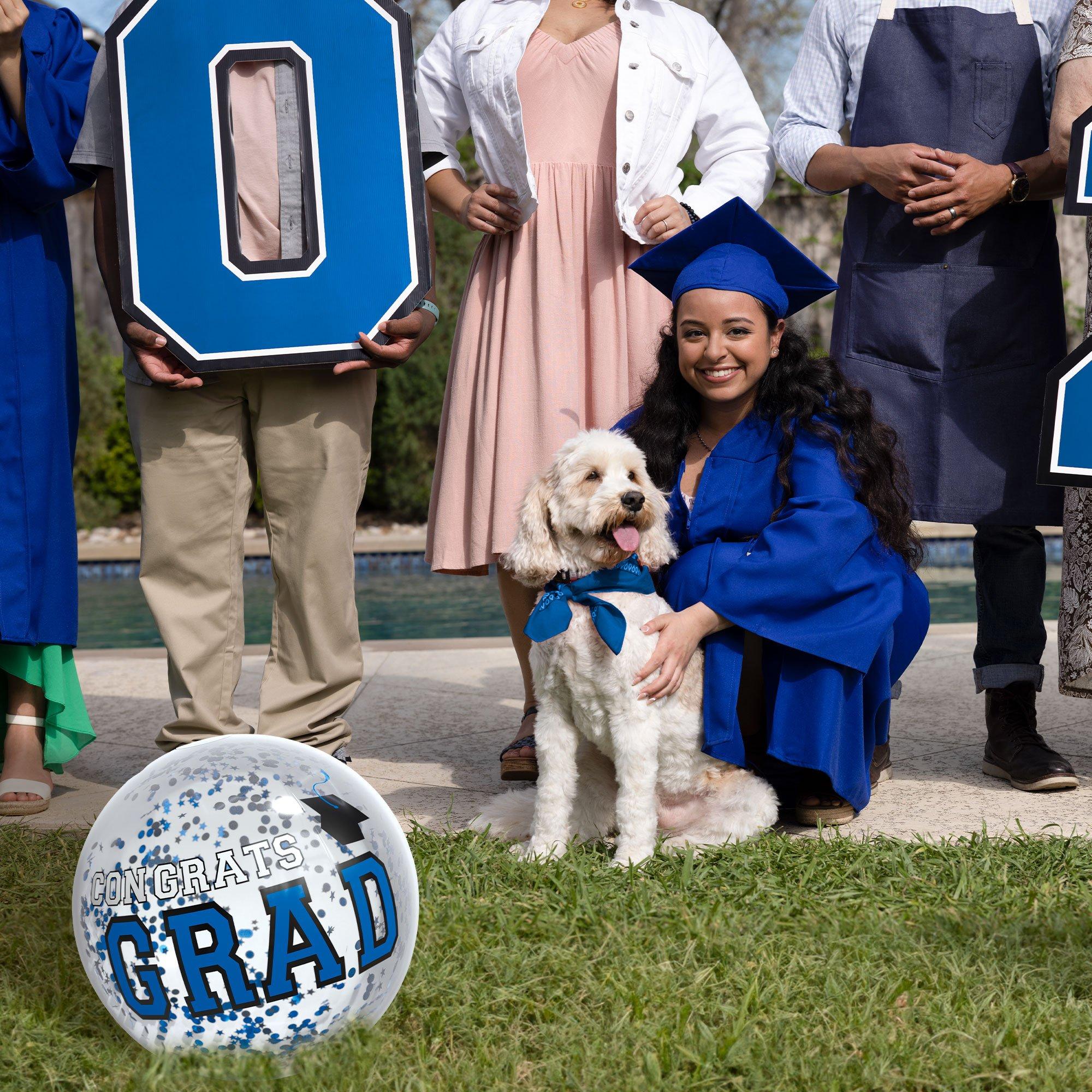 Blue Congrats Grad Confetti Beach Ball, 16in