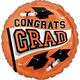Orange Congrats Grad Foil Balloon, 18in - True to Your School