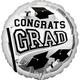 Silver Congrats Grad Foil Balloon, 18in - True to Your School